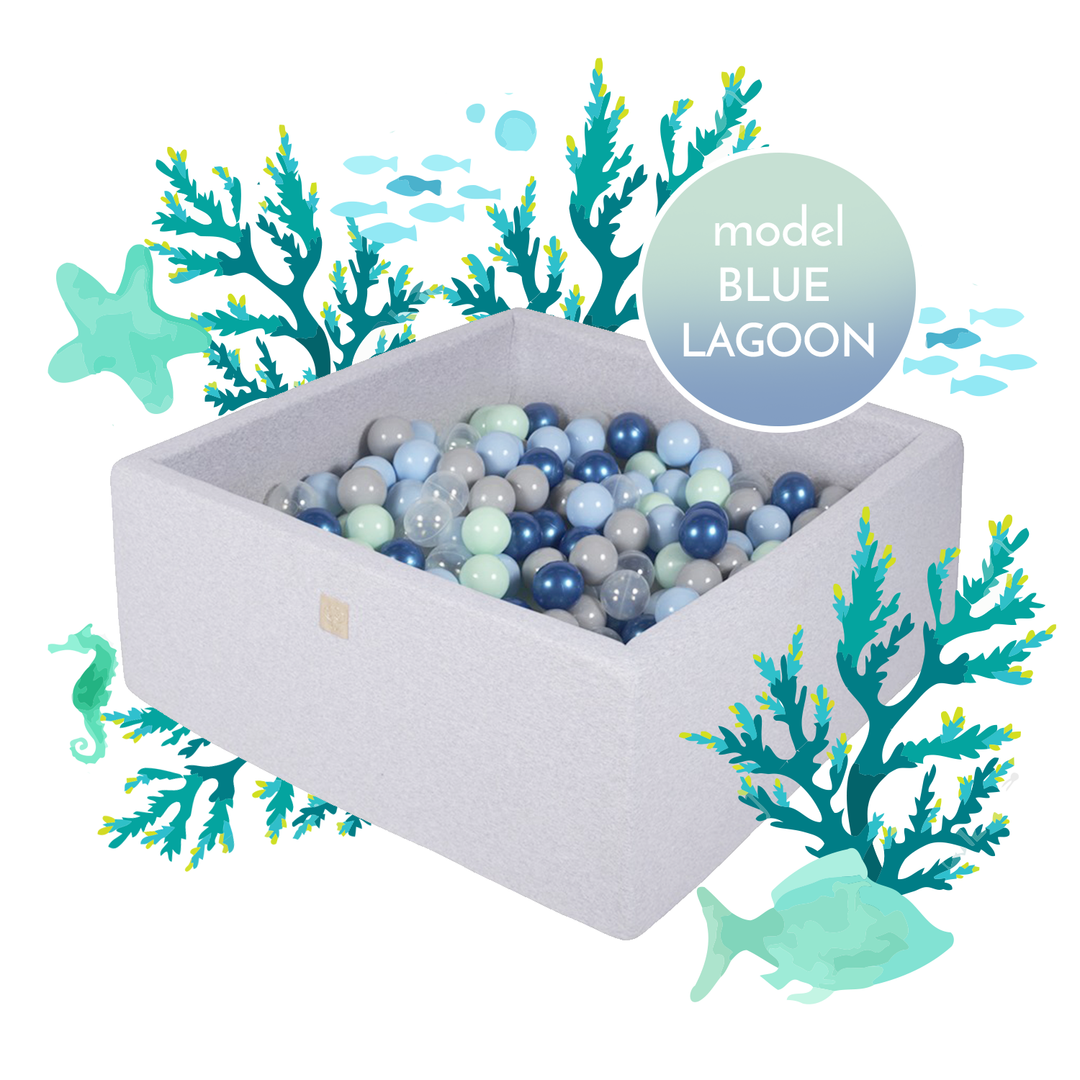 Blue Lagoon Vierkante Ballenbak - Ensemble complet avec 300 balles