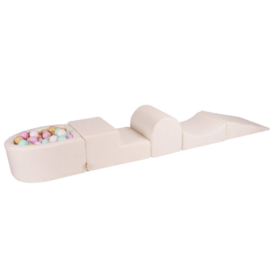 Boucle White Foam Play Set with Small Ball Pit With 100 Balls