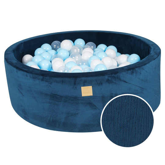 Marineblauw Fluwelen Ribstof Ronde Ballenbak