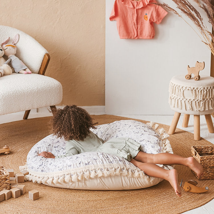 Kid's Floor Cushion in Forest Animal Pattern
