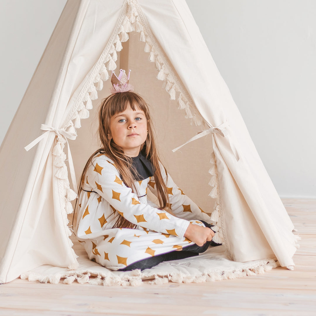 Boho kindertipi met kwastjes